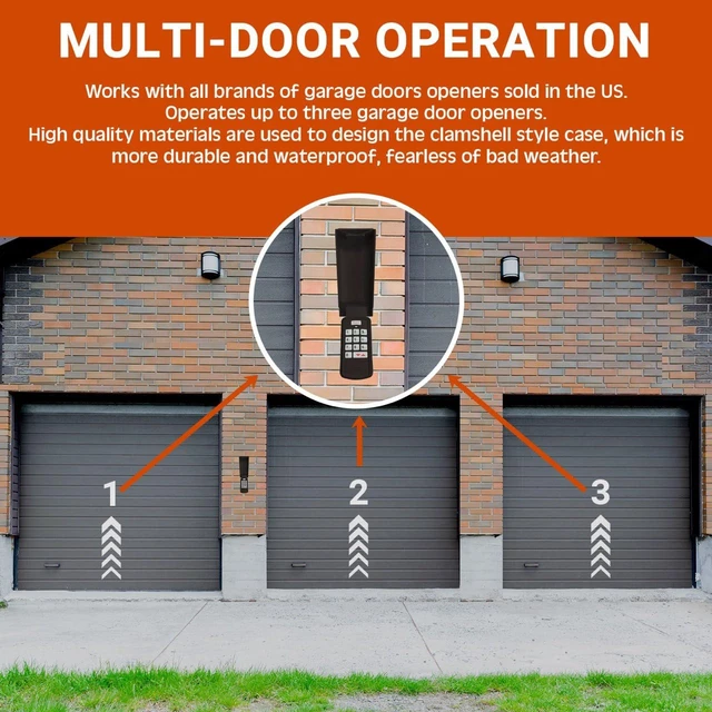 Alt view image 5 of 7 - Genie Garage Door Opener Keypad Replacement, Compatible with All Genie Intellicode Overhead Door Codedodger and Dip Switch Opener, Wireless Keypad Keyless Entry, for Model GK-R OKP-BX GUK-R etc.