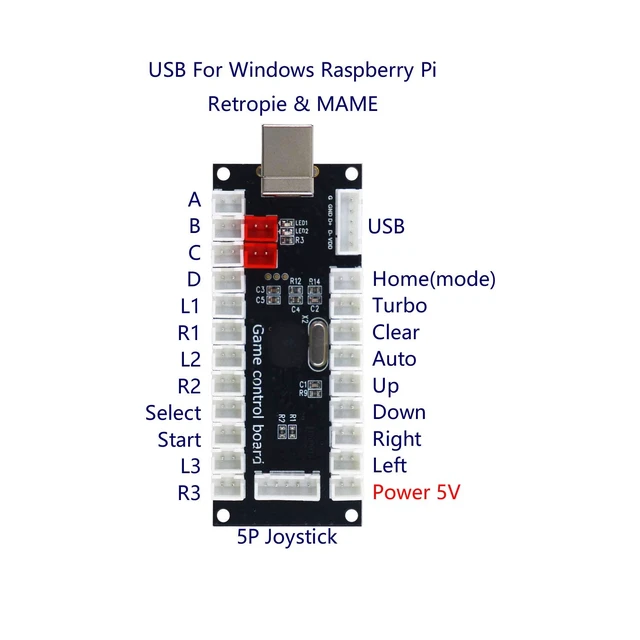 Alt view image 3 of 7 - SJ@JX 2 Player Arcade Game DIY Kit Arcade Matt Frosted Black Button Twins USB Encoder Zero Delay 4&8 Way Arcade Fighting Joystick Controller for PC MAME Respberry Pi Retropie