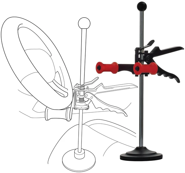 Main image of AutoSolo Steering Wheel Holding Tool, 16.5 Inch Adjustable Steering Wheel Mount for Cars Trucks SUVs - Hold the Wheel Straight for Solo DIY Alignment at Home