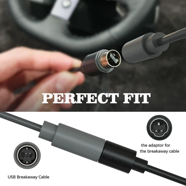 Alt view image 2 of 6 - BOEEA 2Pcs USB Breakaway Cable Compatible with Logitech G920 G923 G27 G29 Driving Force & Thrustmaster Ferrari 458 Spider Racing Wheel Cord, Guitar Hero & Xbox 360 USB Plug