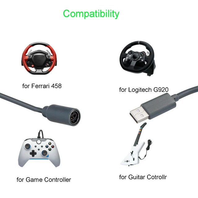 Alt view image 2 of 4 - PDEEY USB Breakaway Cable Replacement for Logitech G920, Ferrari 458 Spider Racing Wheel Driving Force