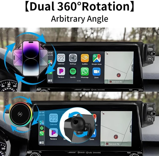 Alt view image 5 of 7 - LUNQIN Car Magnetic Phone Mount for Kia Seltos 2021 2022 2023 Auto Interior Accessories Best Cellphone Holder Fast 15W Wireless Charger Cell Phones Charging Screen Stand