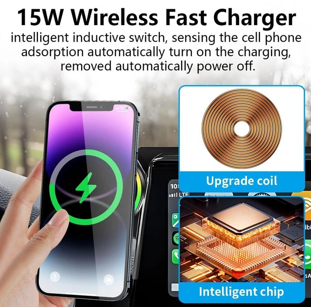 Alt view image 3 of 7 - LUNQIN Car Magnetic Phone Mount for Kia Seltos 2021 2022 2023 Auto Interior Accessories Best Cellphone Holder Fast 15W Wireless Charger Cell Phones Charging Screen Stand