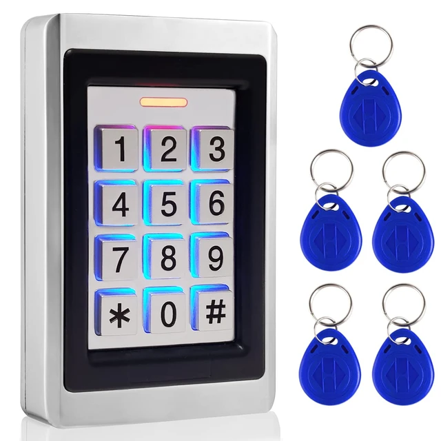 Main image of Toncont Door Access Control System, Stand Alone Password Door Keypad + 5PCS ID Keyfobs, Support 2000 Users, Wiegand 26, for Swing Slide Gate Opener Gate Operator and Access Control Security System