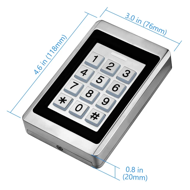 Alt view image 3 of 7 - Toncont Door Access Control System, Stand Alone Password Door Keypad + 5PCS ID Keyfobs, Support 2000 Users, Wiegand 26, for Swing Slide Gate Opener Gate Operator and Access Control Security System