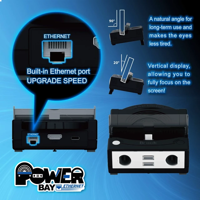 Alt view image 5 of 7 - Brook Power Bay Ethernet - Portable, Fast Charging, Dock Stand, Docking Station for NS, Built-in Ethernet Port and Gamecube Controller inputs, Supports HDMI Output, Stable Network Connect