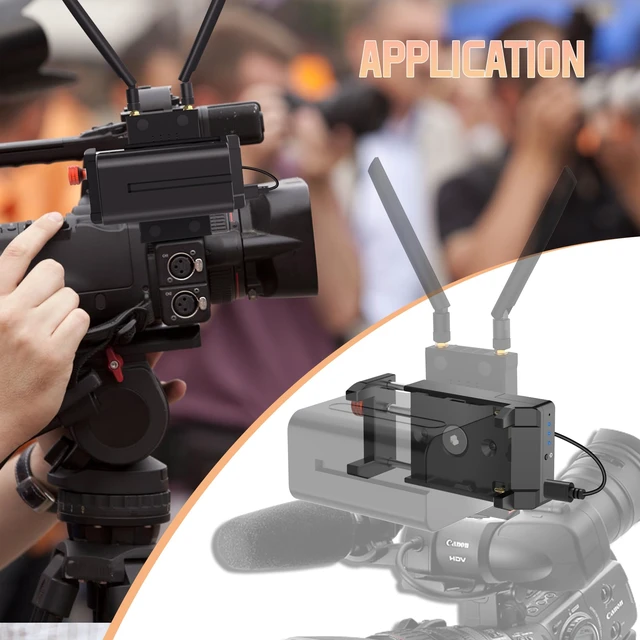 Alt view image 4 of 5 - Vrriis Adjustable Battery Mounting Bracket for Wireless HDMI Transmitter and Receiver, Adapter Plate Compatible With NP-F Battery, Type-C USB-A Output With 1/4" Mount