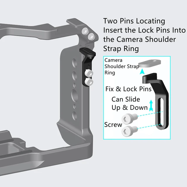 Alt view image 3 of 7 - ZV-E10 II cage,Alpha ZV-E10 ii/ZVE10 ii Camera Cage with Camera Shoulder Strap Lock and HDMI/SDI/USB-A/USB-C/Type-C Cable Clamps,Support 2~6 mm Diameter Cable