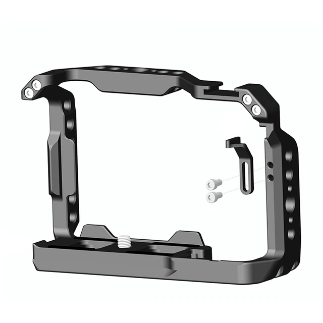Alt view image 4 of 7 - ZV-E10 II cage,Alpha ZV-E10 ii/ZVE10 ii Camera Cage with Camera Shoulder Strap Lock and HDMI/SDI/USB-A/USB-C/Type-C Cable Clamps,Support 2~6 mm Diameter Cable