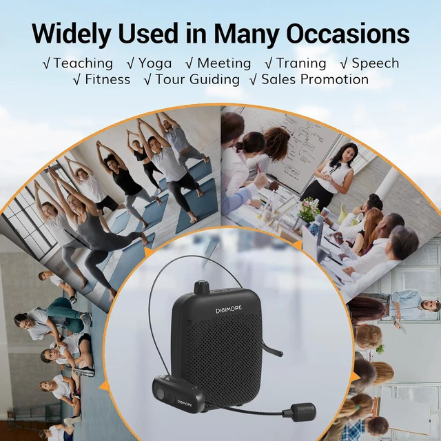 Alt view image 2 of 7 - Wireless Voice Amplifier for Teachers with Bluetooth | 10 Hours Battery | 10W Speaker | Headset Microphone for Travel, Yoga, Classroom Learning, Schools and Colleges (D-1200 WL)