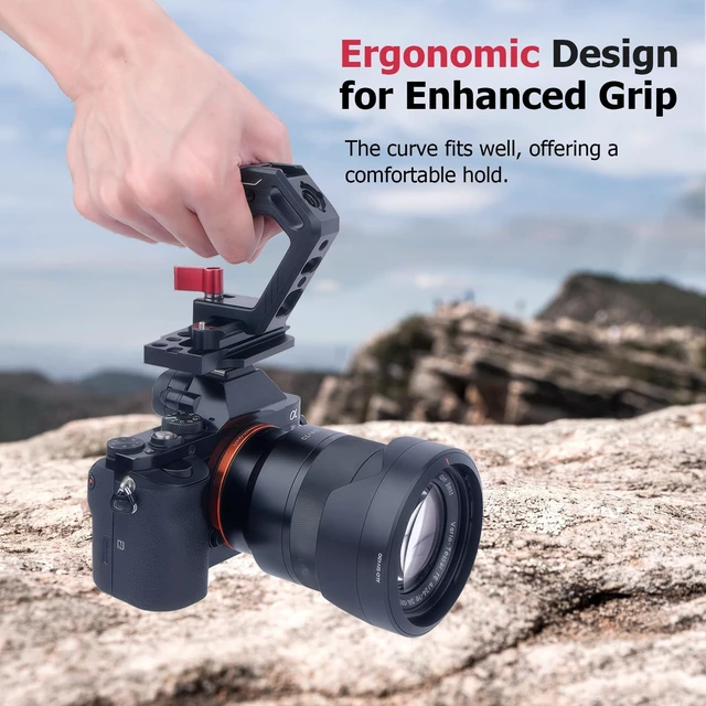 Alt view image 4 of 7 - Mechrig Top Handle with Slider & NATO Rail for Camera Cage - Lightweight Aluminum Grip with 1/4", 3/8" Threads, Cold Shoe Mount, and Arri Locating Pin for DSLR Cameras (62024)