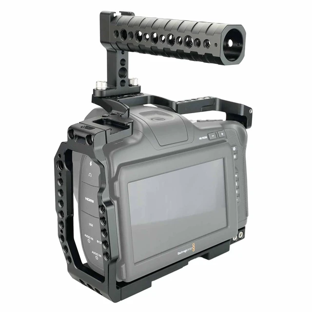 Alt view image 5 of 6 - MAGICRIG Camera Cage for Blackmagic Design Pocket Cinema Camera 6K Pro / G2 | BMPCC 6K Pro/G2 Cage | with Top Handle | Built-in Cold Shoe, NATO Rail | Camera Cage Accessories | Detacbable