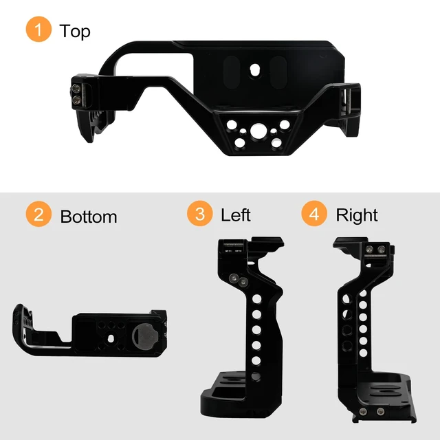 Alt view image 3 of 7 - EOS R7 Camera Cage, EOS R7 Cage for Canon EOS R7 | With Cold Shoe Mount,Compatible with ARRI 3/8"Interface or Left/Right Side Handle