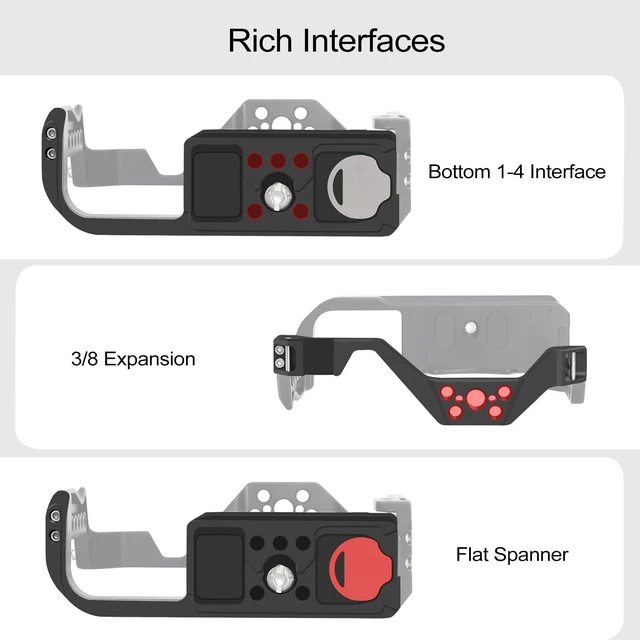 Alt view image 4 of 7 - EOS R7 Camera Cage, EOS R7 Cage for Canon EOS R7 | With Cold Shoe Mount,Compatible with ARRI 3/8"Interface or Left/Right Side Handle