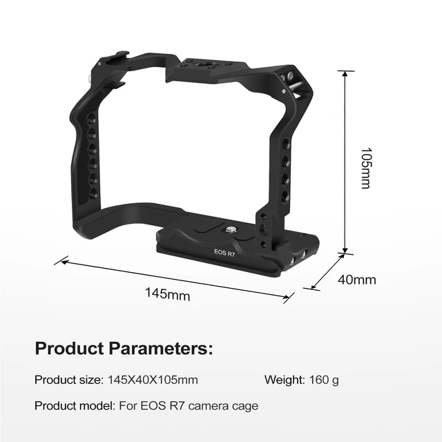Alt view image 6 of 7 - EOS R7 Camera Cage, EOS R7 Cage for Canon EOS R7 | With Cold Shoe Mount,Compatible with ARRI 3/8"Interface or Left/Right Side Handle