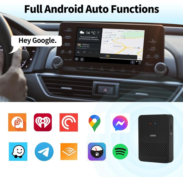 Alt view image 4 of 7 - ATOTO AD3AA-BK Wireless Android Auto Adapter, Convert Wired to Wireless for Factory Wired Android Auto or Aftermarket Head Unit, Compatible with Toyota/Nissan/Honda/Ford/Audi/Benz, Online Update