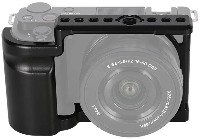 Main image of NICEYRIG Cage for Sony ZV-E10 Vlog Vlogging Camera with Aluminum HandleGrip | Arri & 1/4 Threads, Top Nato Rail, Mount Arca Standard Tripod