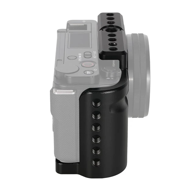 Alt view image 3 of 7 - NICEYRIG Cage for Sony ZV-E10 Vlog Vlogging Camera with Aluminum HandleGrip | Arri & 1/4 Threads, Top Nato Rail, Mount Arca Standard Tripod