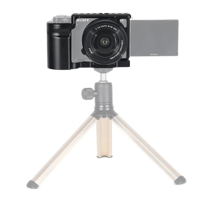 Alt view image 7 of 7 - NICEYRIG Cage for Sony ZV-E10 Vlog Vlogging Camera with Aluminum HandleGrip | Arri & 1/4 Threads, Top Nato Rail, Mount Arca Standard Tripod