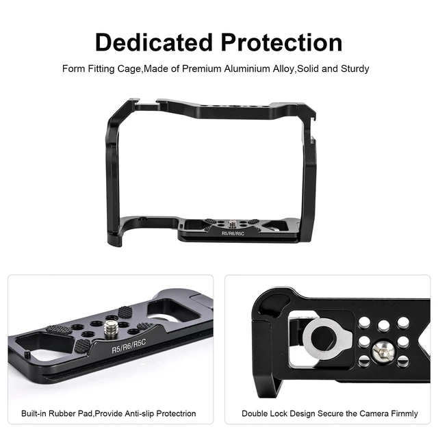 Alt view image 6 of 7 - R5 ii/R5/R6/R5C/R6 ii Camera Cage,R5 Mark ii/R6 Mark ii Cage with Cold Shoe and ARRI Interface for EOS R5C/R6 Mark II/R5 Mark II/R5/R6/R5C