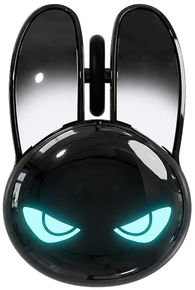 Main image of TISHLED Wireless Gaming Mouse, RGB Light Eyes, Evil Bunny Design, 2.4G/BT | 2.4G Wireless & Bluetooth 5.0 Dual Mode, Silent Click 3 Button 1200 DPI, Rechargeable Cute Mouse for Laptop PC Mac, Black