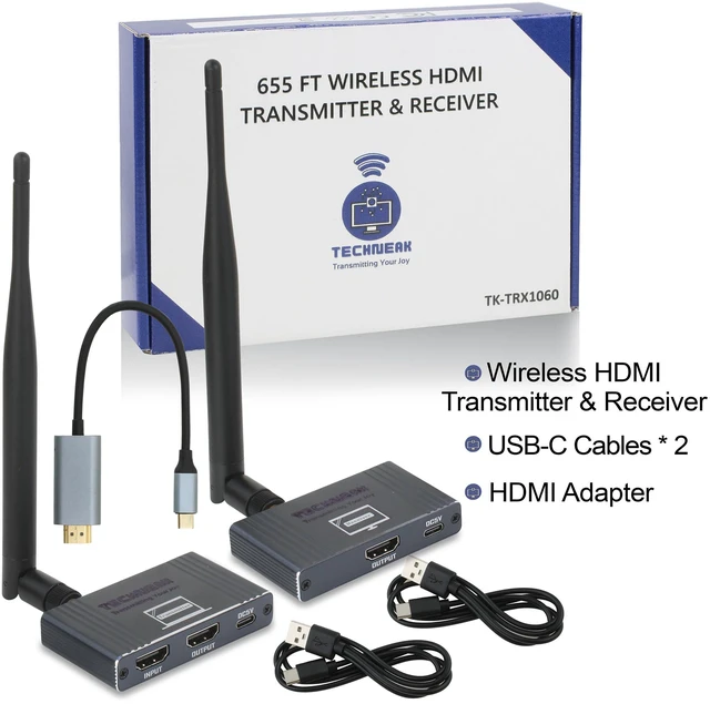 Alt view image 2 of 7 - Wireless HDMI Transmitter and Receiver 655ft/200m 4K Decode 1080P/60HZ - 2.4G/5G Plug & Play Portable HDMI Wireless for Streaming Video and Audio to Monitor from Laptop/TV Box
