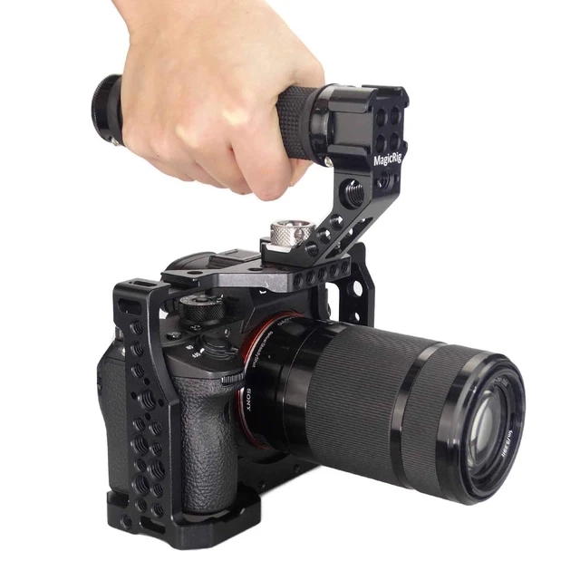 Alt view image 6 of 6 - MAGICRIG A7RIII / A7III / Alpha 7 III /A7M3 Quick Release Camera Cage Kit | for Sony A7R3 /A7R Mark III/ILCE-7RM3,with Rubber ARRI Locating Top Handle,with 5 Cold Shoe ,1/4"-20 & 3/8"-16 ARRI Threads