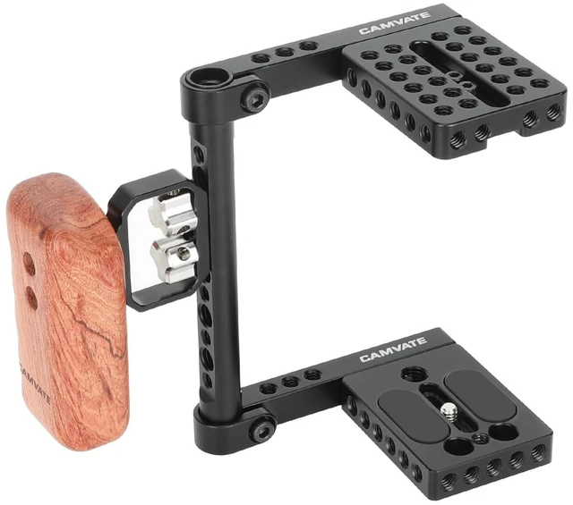 Main image of CAMVATE DSLR Video Camera Cage Stabilizer Rig with Wooden Handle