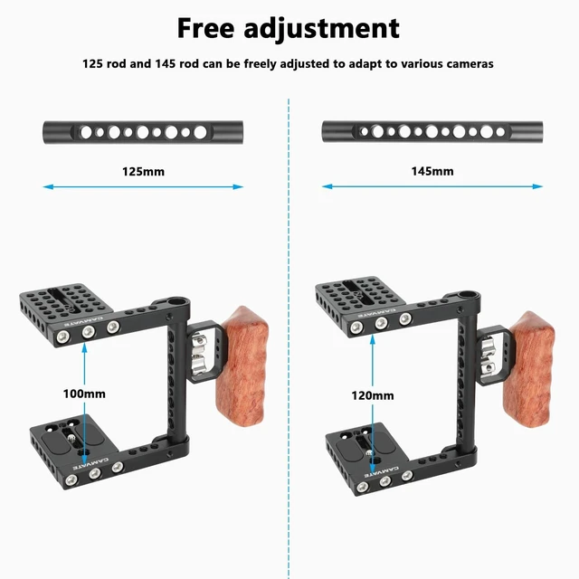 Alt view image 3 of 5 - CAMVATE DSLR Video Camera Cage Stabilizer Rig with Wooden Handle