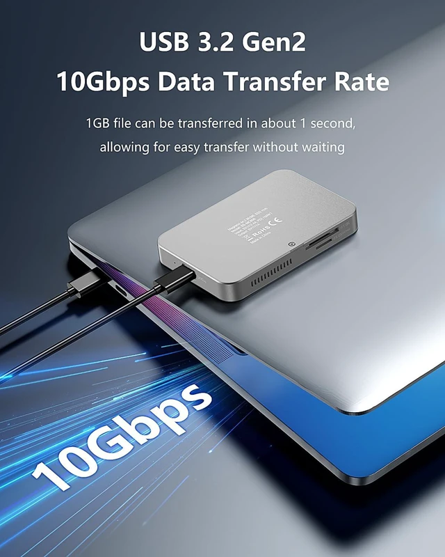 Alt view image 7 of 7 - MiliPow Magnetic M.2 NVMe Enclosure with Cooling Fan, 7 in 1 USB C Hub 10Gbps Data Transfer 4K@60Hz HDMI 100W Power Delivery SD/TF Card Reader M.2 NVMe SSD Docking Station for Type-C Devices