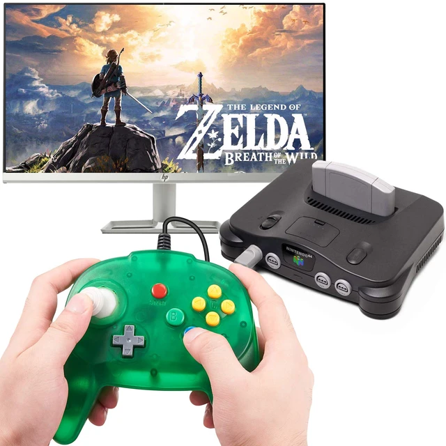 Alt view image 5 of 6 - miadore 2 Pack Classic N64 Controller, Wired N64 Retro 64-bit Mini Gamepad Remote with Upgraded Japan Joystick for Ultra N64 Console Video Game System ( Blue/Green )