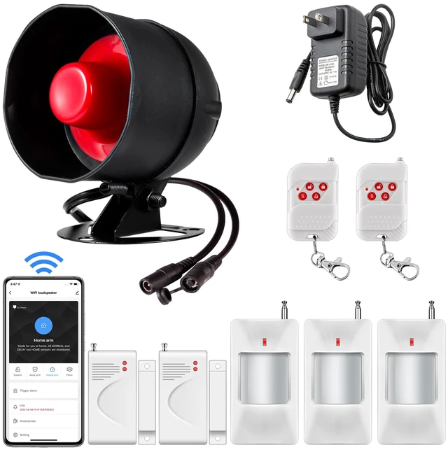 Main image of WiFi Alarm Home Security System, Wireless Alarm System with Loud 120dB Motion Sensor Siren, Window Door Alarms Sensor, Remote Control for Shed Garage
