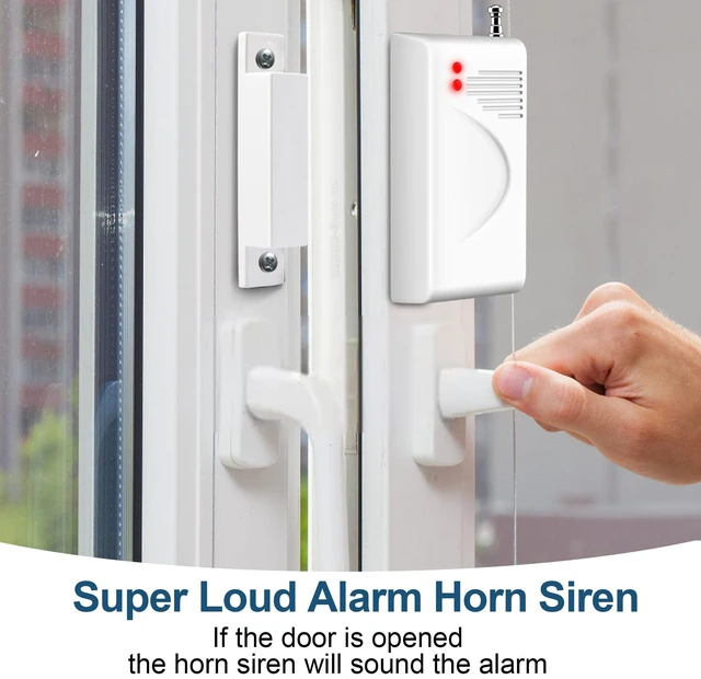 Alt view image 7 of 7 - WiFi Alarm Home Security System, Wireless Alarm System with Loud 120dB Window Door Alarms Sensor, Remote Control WiFi Siren for Shed Garage