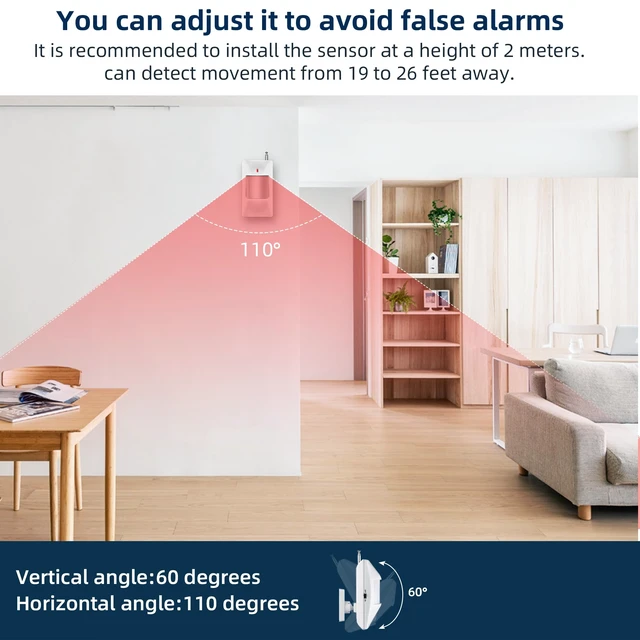 Alt view image 5 of 7 - WiFi Alarm Home Security System, Wireless Alarm System with Loud 120dB Motion Sensor Siren, Window Door Alarms Sensor, Remote Control for Shed Garage