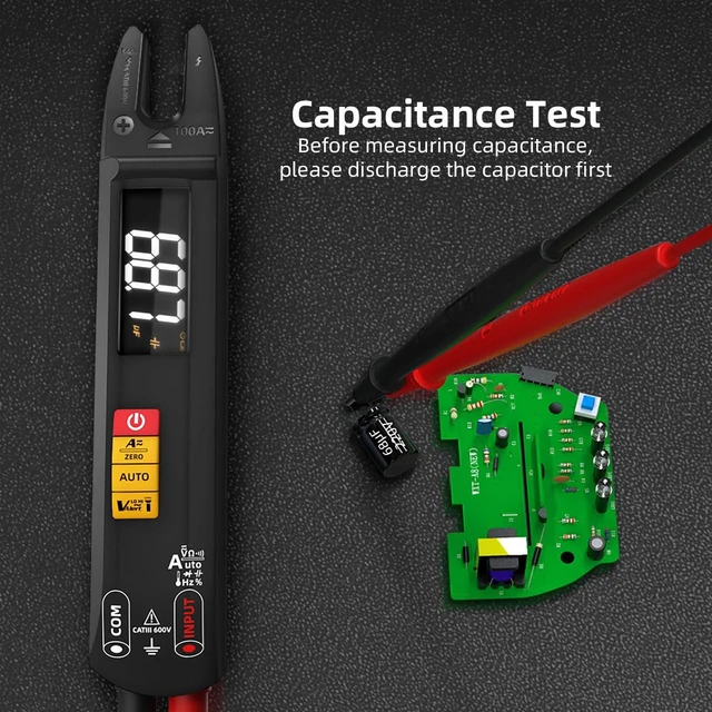 Alt view image 5 of 7 - Open Jaw Digtal Multimeter 6000 Counts Clamp Meter, Digital Electrical Tester,Rechargeable with Smart Mode,Measuring Resistance,Capacitance,Frequency,Continuity,Diode,AC/DC Voltage&Current