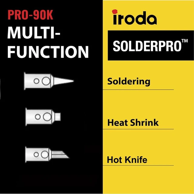 Alt view image 3 of 7 - IRODA SolderPro 90K Professional Butane Soldering Iron Kit | Cordless 3-in-1 Tool | Fast Start & 53min Runtime with Case & Tips (Taiwan Made)