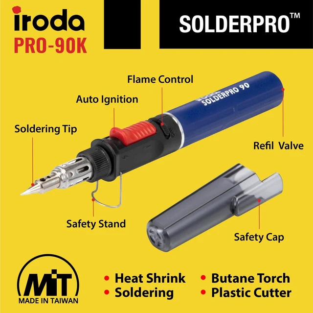 Alt view image 7 of 7 - IRODA SolderPro 90K Professional Butane Soldering Iron Kit | Cordless 3-in-1 Tool | Fast Start & 53min Runtime with Case & Tips (Taiwan Made)