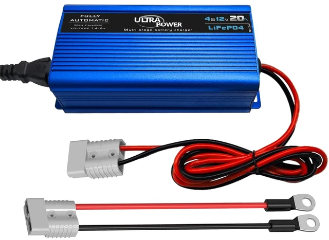 Main image of ULTRAPOWER 14.6V 20A LiFePO4 Battery Charger,12V Smart Lithium Battery Charger,50A Anderson Connector,4LEDs Indicator,AC/DC Battery Charger for RV,Off-Grid,Solar Systems Deep Cycle Batteries
