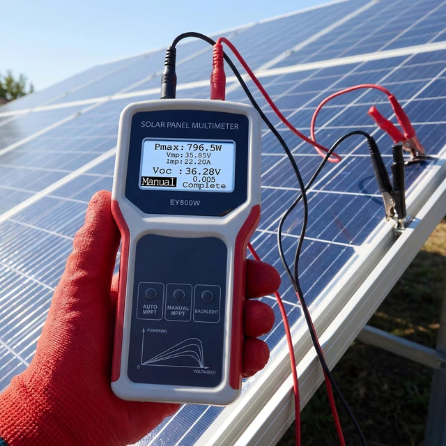 Alt view image 4 of 7 - Solar Panel Tester/EY800W Solar Panel Meter/PV Testing Instrument Ultra Open Circuit Voltage Auto/Manual MPPT Clear LCD