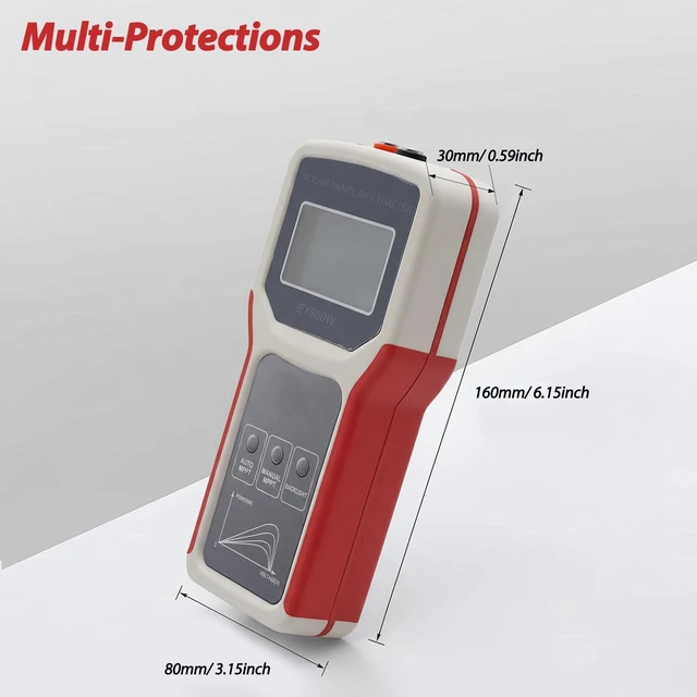 Alt view image 5 of 7 - Solar Panel Tester/EY800W Solar Panel Meter/PV Testing Instrument Ultra Open Circuit Voltage Auto/Manual MPPT Clear LCD
