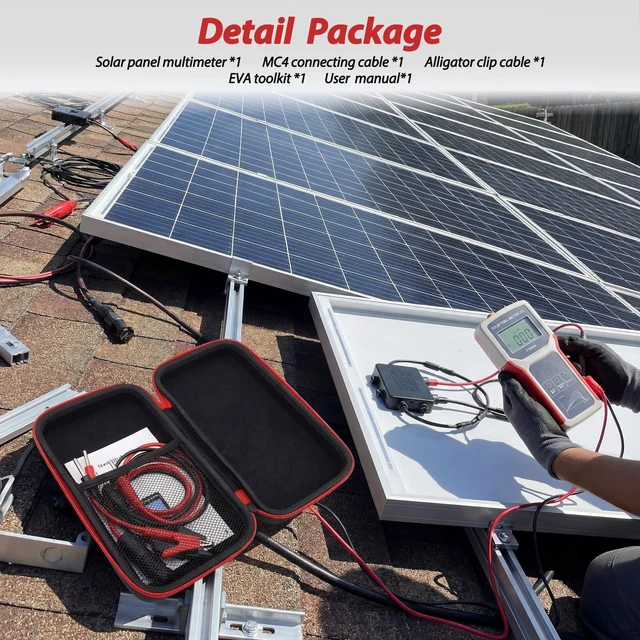 Alt view image 6 of 7 - Solar Panel Tester/EY800W Solar Panel Meter/PV Testing Instrument Ultra Open Circuit Voltage Auto/Manual MPPT Clear LCD