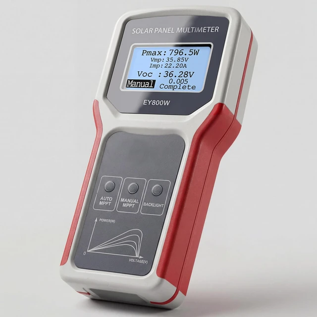 Alt view image 7 of 7 - Solar Panel Tester/EY800W Solar Panel Meter/PV Testing Instrument Ultra Open Circuit Voltage Auto/Manual MPPT Clear LCD