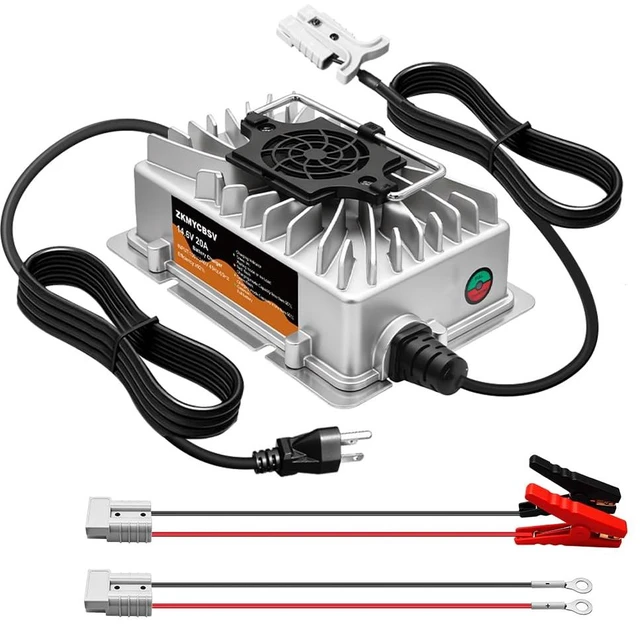 Main image of Upgraded 14.6V 20A Lithium Battery Charger, 14.6V LiFePO4 Battery Charger, 12V Lithium Charger with Multiple Protection and LED Indicator, Suitable for RV, Boat, Car and Deep Cycle Use