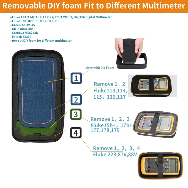 Alt view image 2 of 7 - Makeronics 28-in-1 Electrical Multimeter Test Lead Kit with Carrying Case | Compatible with Fluke Digital Multimeter | Hanging Strap | Wire Piercer | Alligator Clips for Digital Electrical Testing