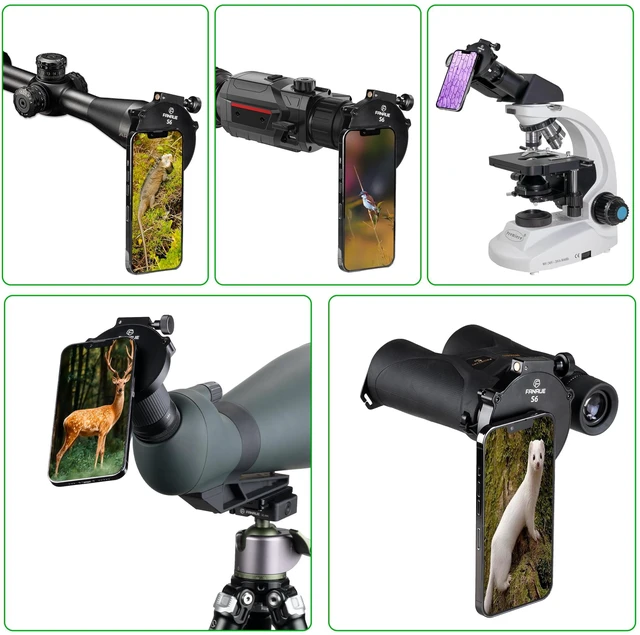 Alt view image 7 of 7 - FANAUE Telescope Phone Adapter, Spotting Scope Smartphone Phone Mount for Binoculars Monocular Microscope, Magnetic Cell Phone Digiscoping Holder for Camera Photography