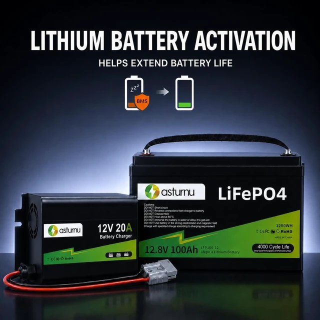 Alt view image 3 of 7 - ASTURNU 12V 20A Lithium Battery Charger, 14.6V LiFePO4 Battery Charger with Dual Connectors, 0V Activation, Smart Charger for Universal Battery Type of RV, Marine, Solar, Off-Grid, Home