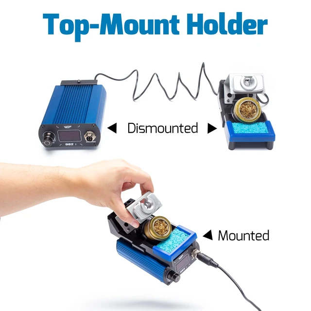 Alt view image 6 of 7 - WEP 982-I Precision Soldering Iron Station with Temperature Control, Preset Channels, °C-°F Conversion, Sleep Mode, Automatic Shutdown, Calibration Functions C210 Compatible Soldering Tips