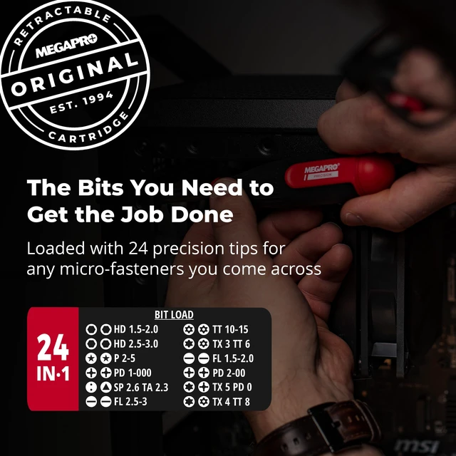 Alt view image 2 of 6 - MEGAPRO® 24-in-1 Precision Multi-Bit Screwdriver | Small Screw Application | Micro-fasteners | Eyeglass & jewelry Repair | Small Electronics Maintenance | Precision Tamperproof Bits
