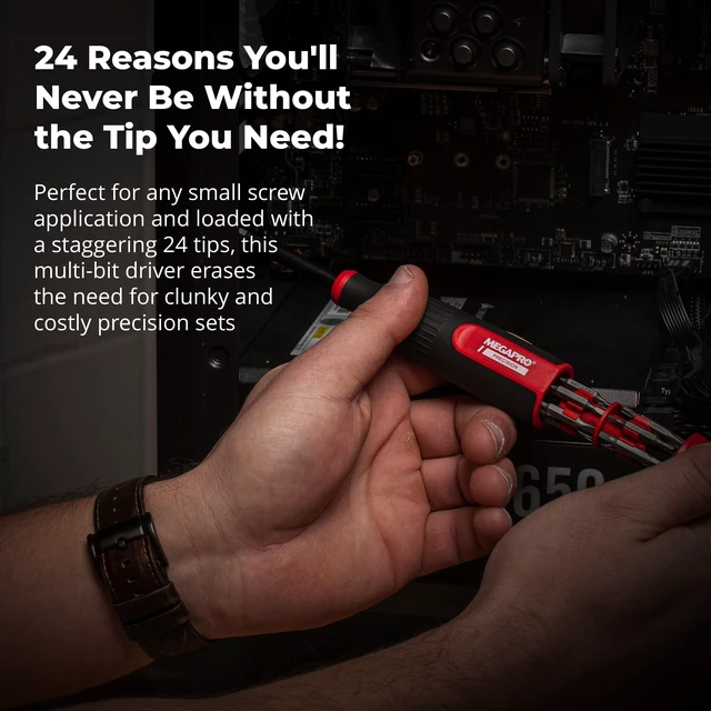Alt view image 4 of 6 - MEGAPRO® 24-in-1 Precision Multi-Bit Screwdriver | Small Screw Application | Micro-fasteners | Eyeglass & jewelry Repair | Small Electronics Maintenance | Precision Tamperproof Bits