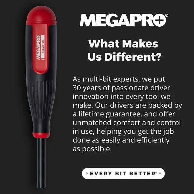 Alt view image 6 of 6 - MEGAPRO® 24-in-1 Precision Multi-Bit Screwdriver | Small Screw Application | Micro-fasteners | Eyeglass & jewelry Repair | Small Electronics Maintenance | Precision Tamperproof Bits
